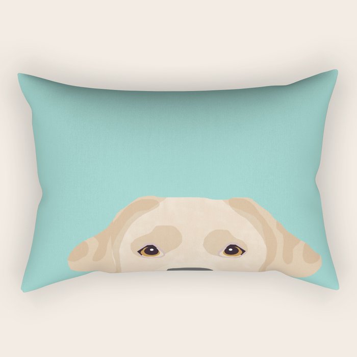 Yellow Lab dog portrait labrador retriever dog art pet friendly Rectangular Pillow Gallery Image 1
