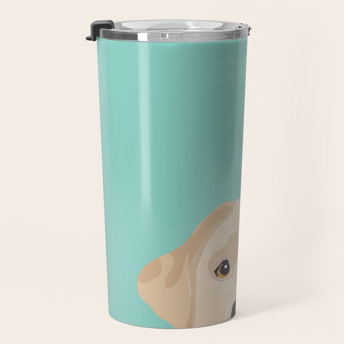 Yellow Lab dog portrait labrador retriever dog art pet friendly Travel Mug Gallery Image 3