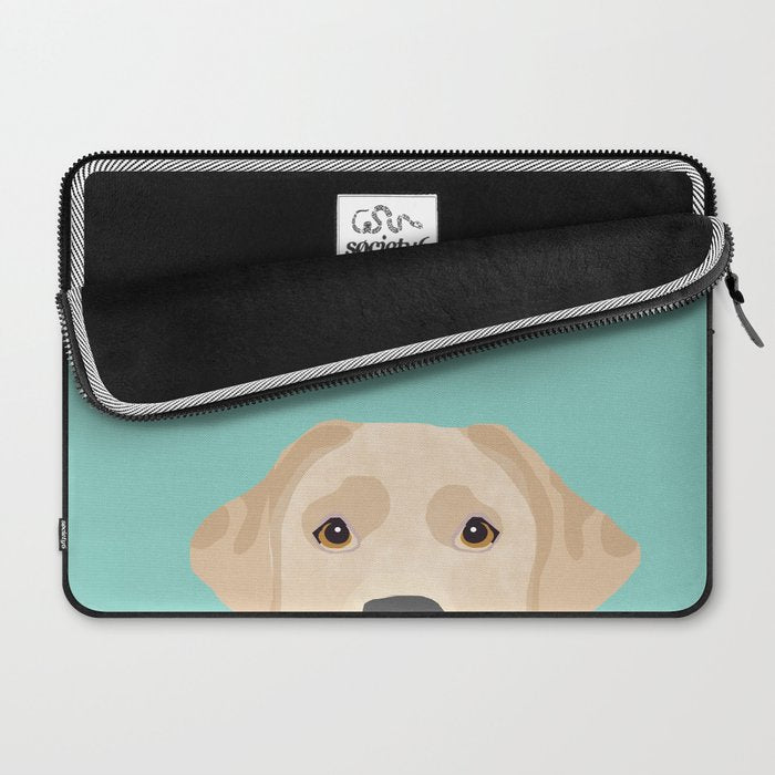 Yellow Lab dog portrait labrador retriever dog art pet friendly Laptop Sleeve Gallery Image 2