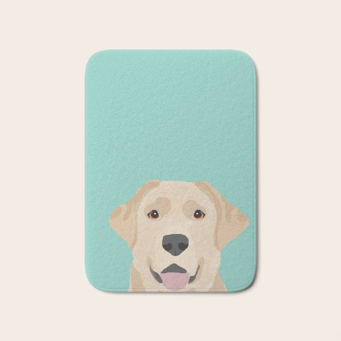 Yellow Lab dog portrait labrador retriever dog art pet friendly Bath Mat Gallery Image 1