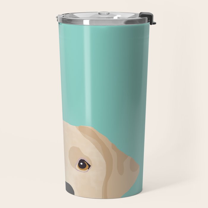 Yellow Lab dog portrait labrador retriever dog art pet friendly Travel Mug Gallery Image 2