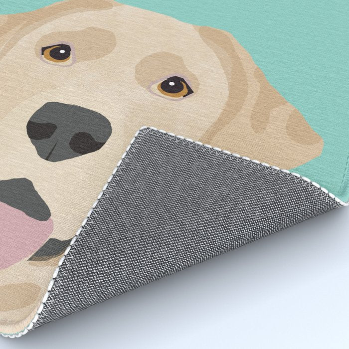 Yellow Lab dog portrait labrador retriever dog art pet friendly Rug Gallery Image 4