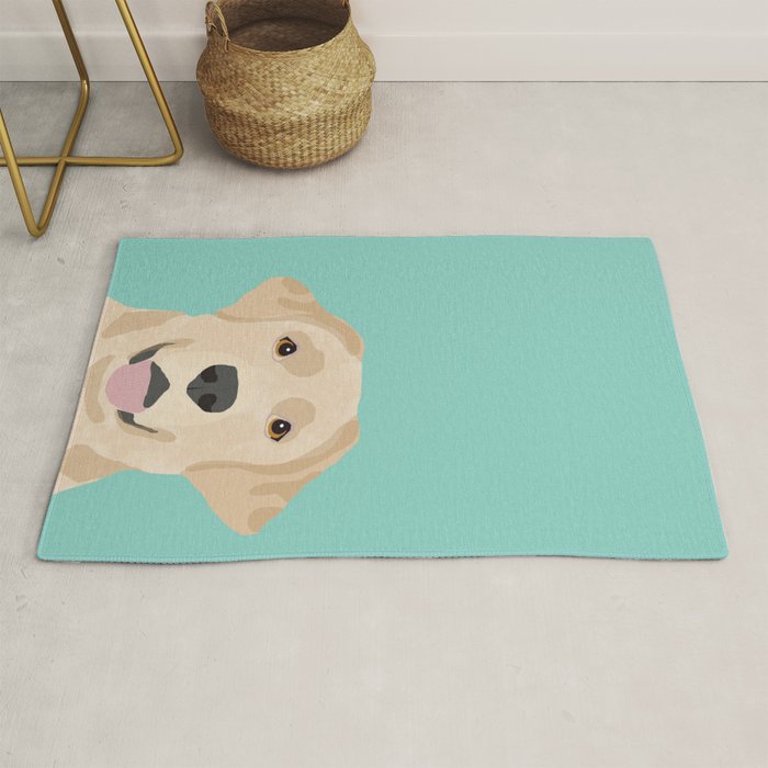 Yellow Lab dog portrait labrador retriever dog art pet friendly Rug Gallery Image 1