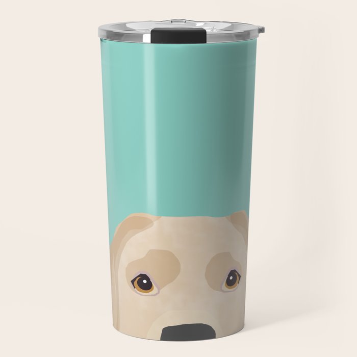 Yellow Lab dog portrait labrador retriever dog art pet friendly Travel Mug Gallery Image 1