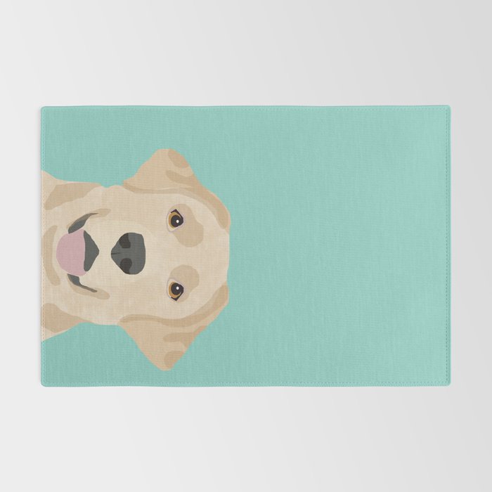 Yellow Lab dog portrait labrador retriever dog art pet friendly Rug Gallery Image 2