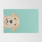 Yellow Lab dog portrait labrador retriever dog art pet friendly Rug Gallery Image 2
