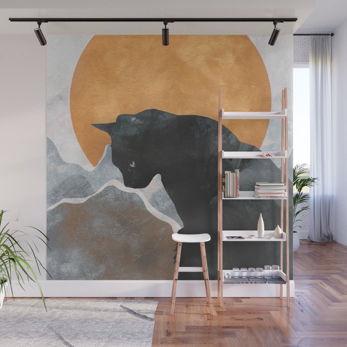 Black Cat Wall Mural Gallery Image 1