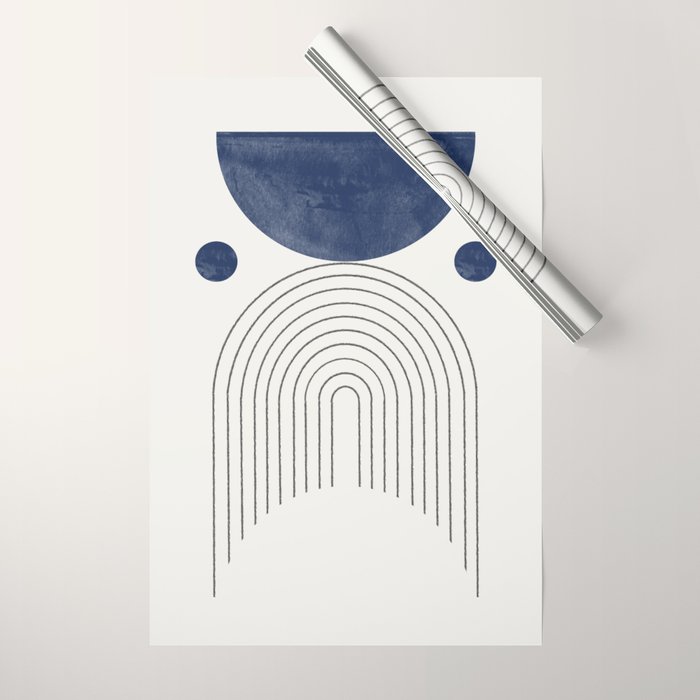 Mid Century Modern Arch & Moon Wrapping Paper Gallery Image 1