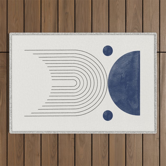 Mid Century Modern Arch & Moon Outdoor Rug Gallery Image 1