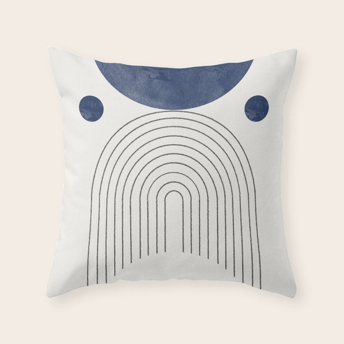 Mid Century Modern Arch & Moon Throw Pillow Gallery Image 6