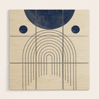 Mid Century Modern Arch & Moon Wood Wall Art Gallery Image 1