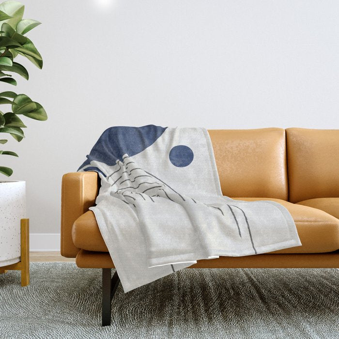 Mid Century Modern Arch & Moon Throw Blanket Gallery Image 1