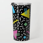 Memphis pattern 66 - 80s / 90s Retro Travel Mug Gallery Image 3