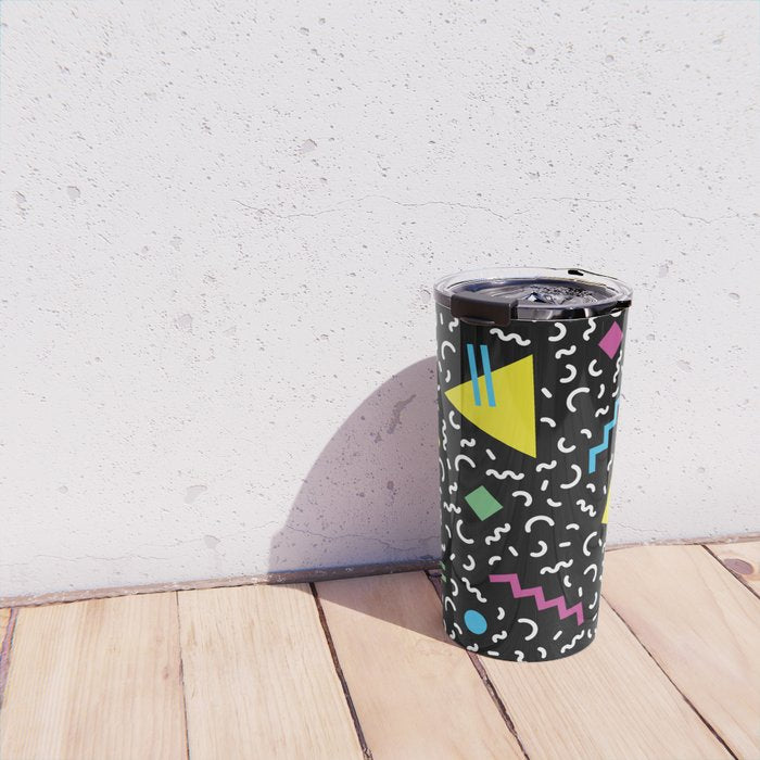 Memphis pattern 66 - 80s / 90s Retro Travel Mug Gallery Image 4