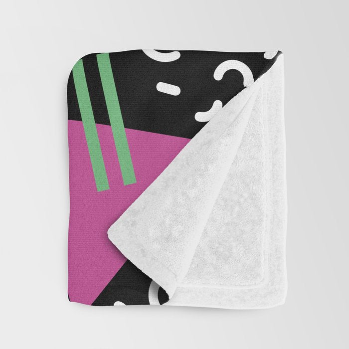 Memphis pattern 66 - 80s / 90s Retro Throw Blanket Gallery Image 3