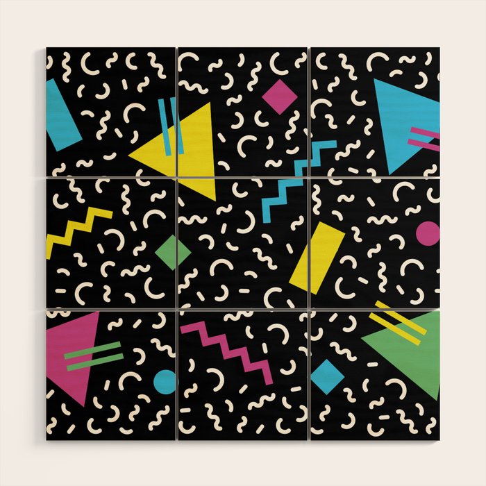 Memphis pattern 66 - 80s / 90s Retro Wood Wall Art Gallery Image 1
