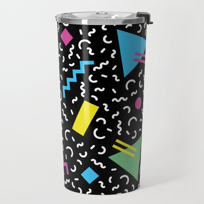 Memphis pattern 66 - 80s / 90s Retro Travel Mug Gallery Image 2