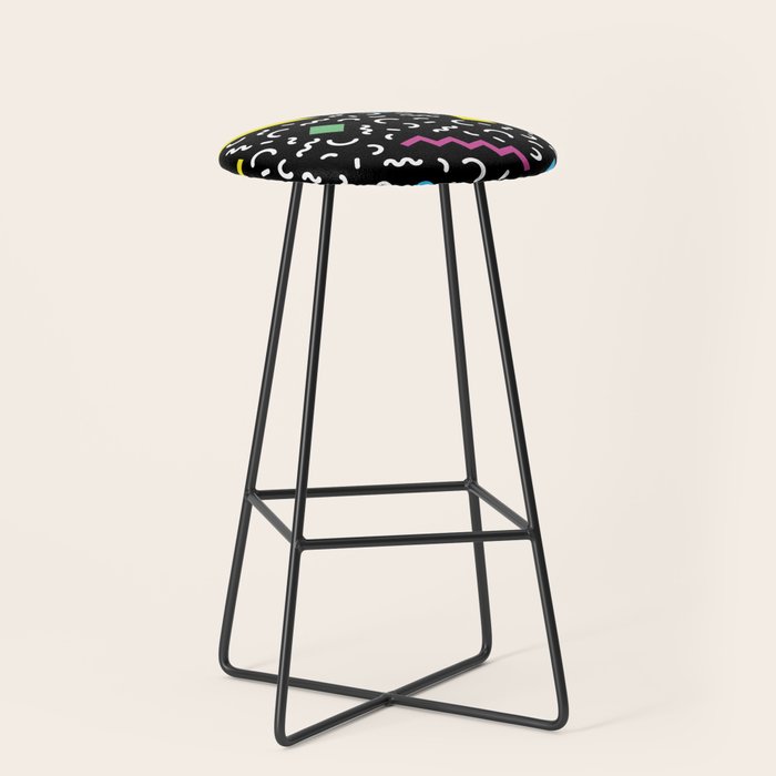 Memphis pattern 66 - 80s / 90s Retro Stool Gallery Image 1