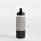 Texture - Black Stripes Blocks Water Bottle Gallery Image 2