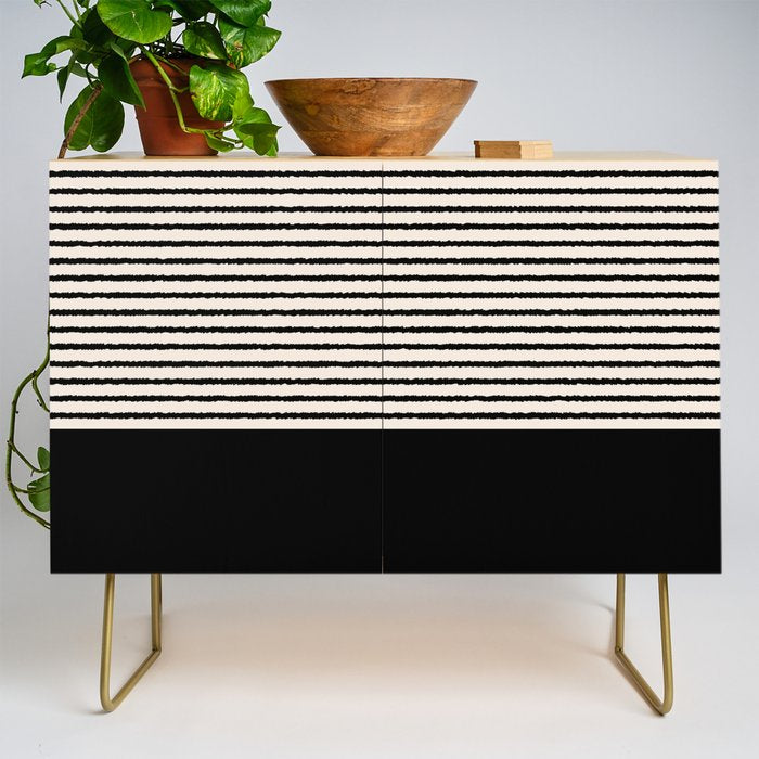 Texture - Black Stripes Blocks Credenza Gallery Image 1
