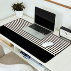 Texture - Black Stripes Blocks Desk Mat Gallery Image 2