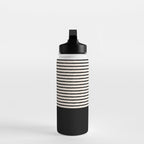 Texture - Black Stripes Blocks Water Bottle Gallery Image 3