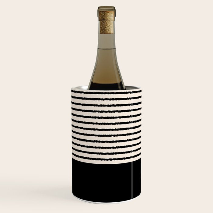 Texture - Black Stripes Blocks Wine Chiller Gallery Image 1