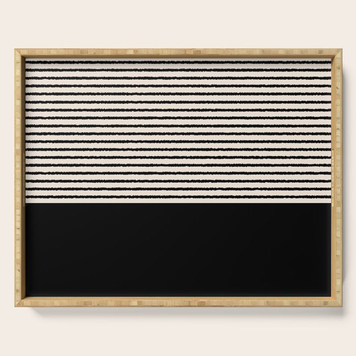Texture - Black Stripes Blocks Serving Tray Gallery Image 1