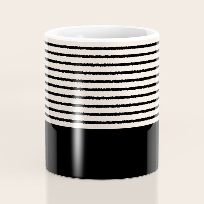 Texture - Black Stripes Blocks Coffee Mug Gallery Image 4