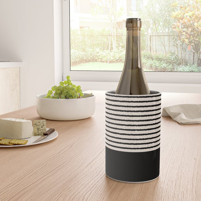 Texture - Black Stripes Blocks Wine Chiller Gallery Image 4