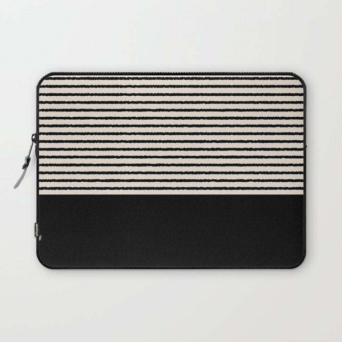 Texture - Black Stripes Blocks Laptop Sleeve Gallery Image 1