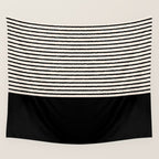 Texture - Black Stripes Blocks Wall Tapestry Gallery Image 4