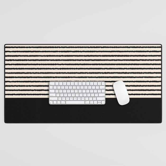Texture - Black Stripes Blocks Desk Mat Gallery Image 1