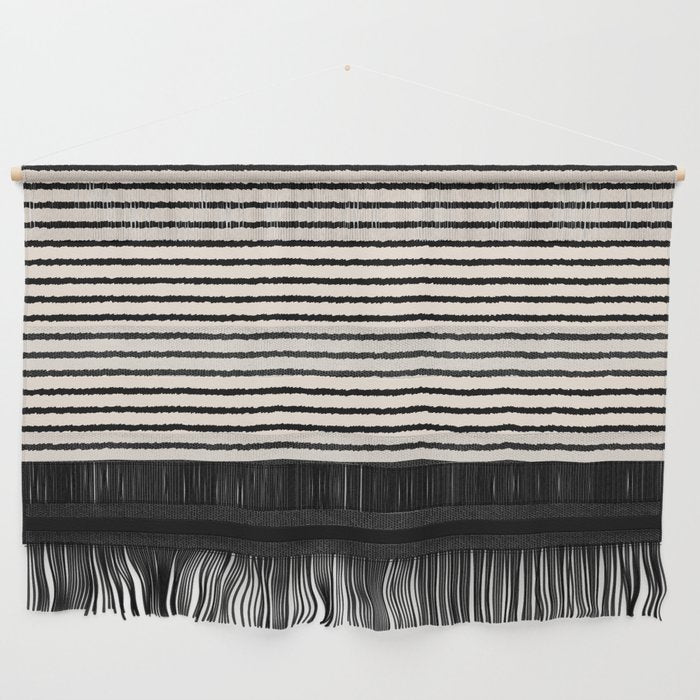 Texture - Black Stripes Blocks Wall Hanging Gallery Image 1