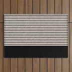 Texture - Black Stripes Blocks Outdoor Rug Gallery Image 1