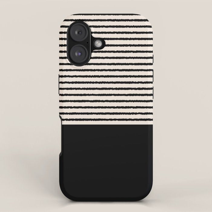 Texture - Black Stripes Blocks iPhone Case Gallery Image 1