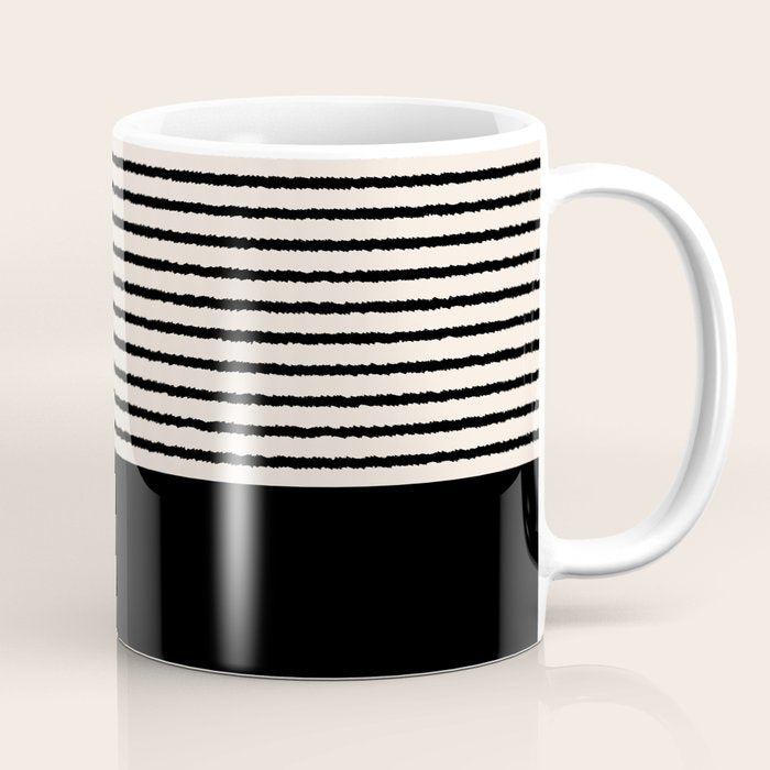 Texture - Black Stripes Blocks Coffee Mug Gallery Image 1
