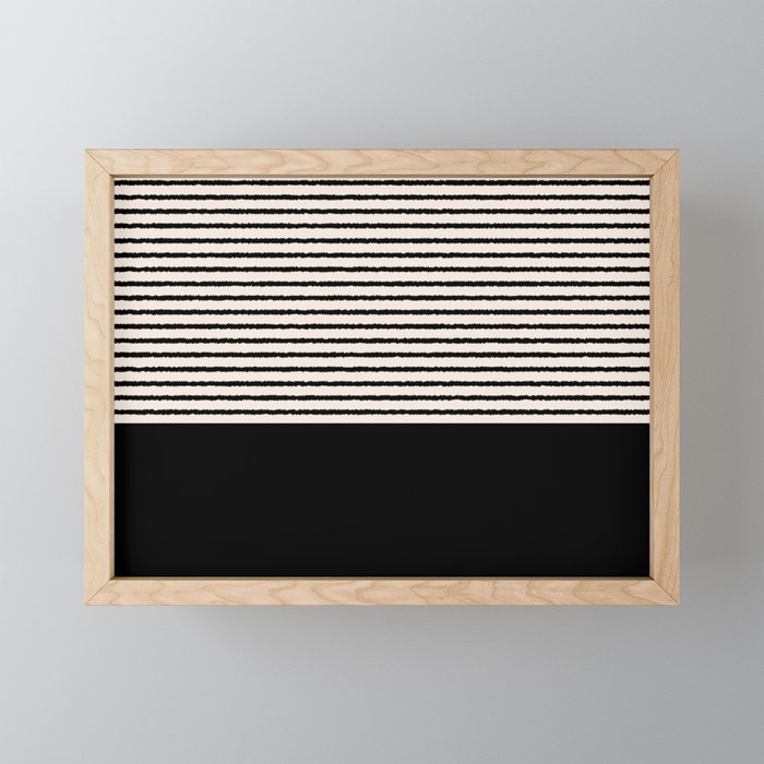 Texture - Black Stripes Blocks Mini Art Print Gallery Image 1