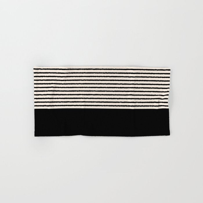 Texture - Black Stripes Blocks Bath Towel Gallery Image 1