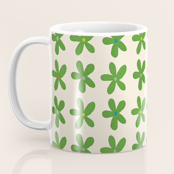 Green Flowers Coffee Mug Gallery Image 3