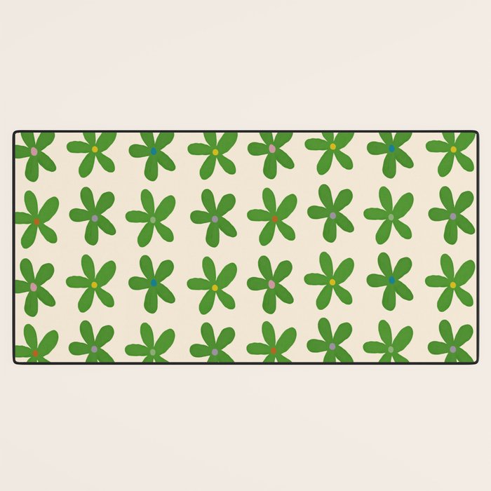 Green Flowers Desk Mat Gallery Image 3
