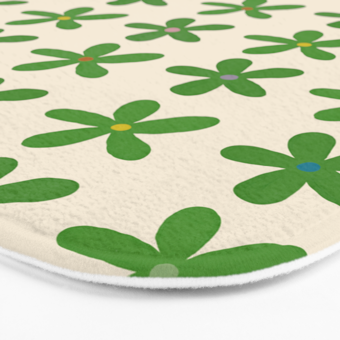 Green Flowers Bath Mat Gallery Image 3