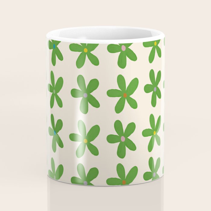 Green Flowers Coffee Mug Gallery Image 4