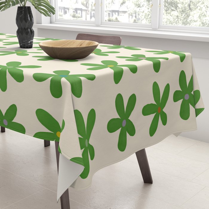 Green Flowers Tablecloth Gallery Image 3