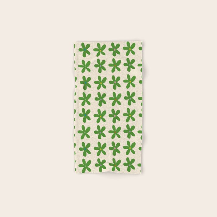 Green Flowers Bath Towel Gallery Image 1