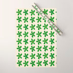 Green Flowers Wrapping Paper Gallery Image 1