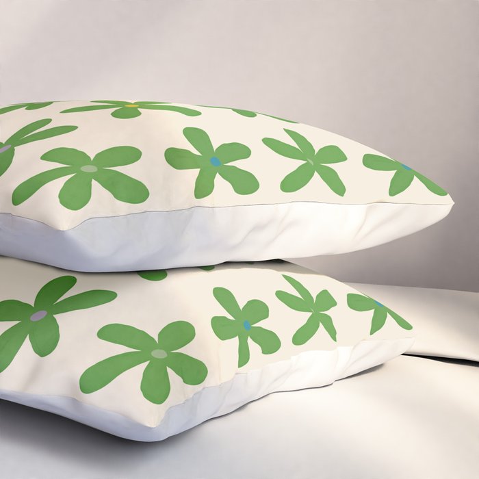 Green Flowers Pillow Sham Gallery Image 3