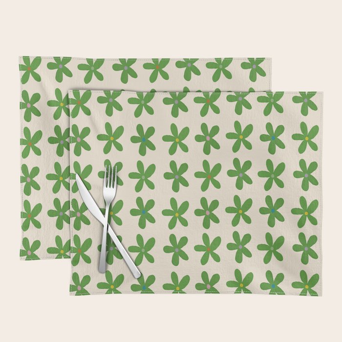 Green Flowers Placemat Gallery Image 1