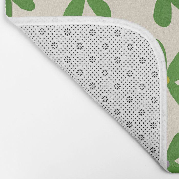 Green Flowers Bath Mat Gallery Image 2
