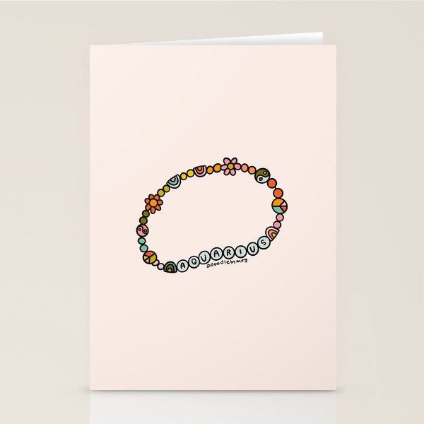 Aquarius Friendship Bracelet Stationery Card Gallery Image 1